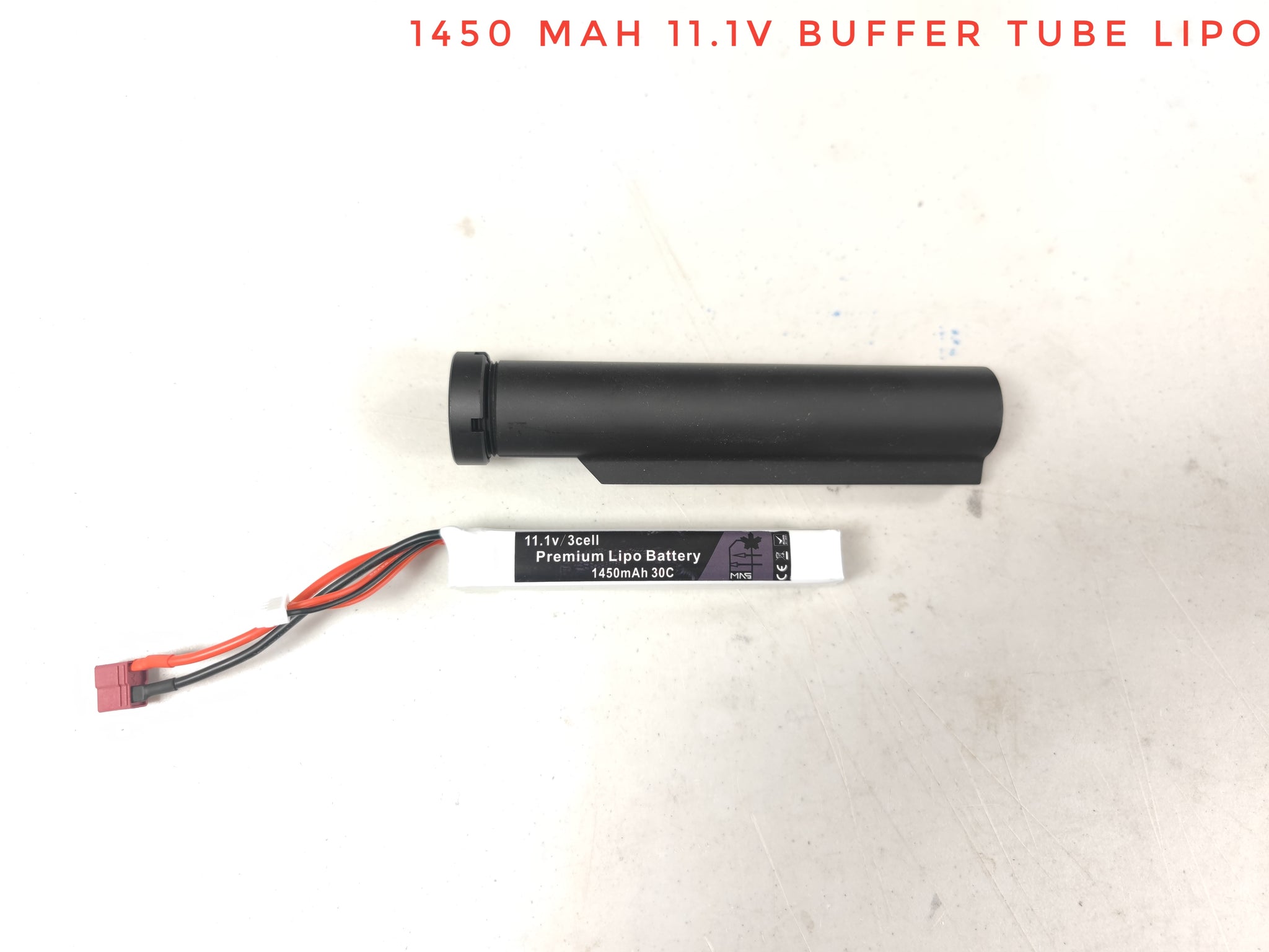 Maple Armouries 11.1v Buffer Tube Li-Po Battery (1450mAh Stick, 30-60c, Deans)